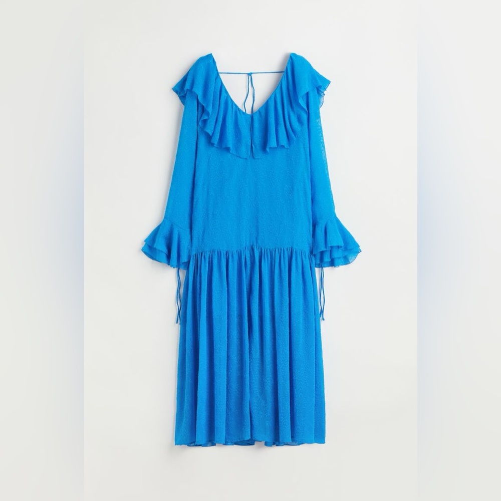 •H&M blue flounced dress•